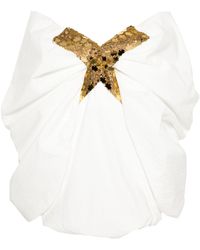 Genny - Robe courte drapée à épaules dénudées - Lyst