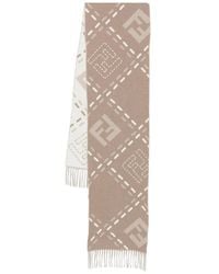 Fendi - Ff-Jacquard Fringed Scarf - Lyst