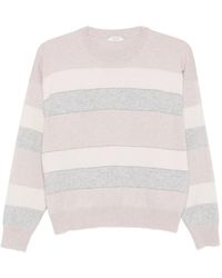 Peserico - Textured Knit Sweater With Subtle Stripes - Lyst