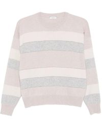 Peserico - Textured Knit Sweater With Subtle Stripes - Lyst