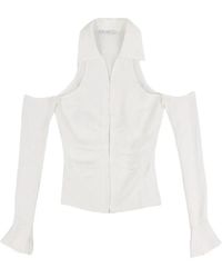 BOHEMSEO - Cold-Shoulder Ruched Blouse - Lyst