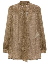 Valentino Garavani - Leopard-Print Pussy-Bow Blouse - Lyst