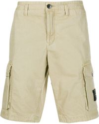 Stone Island Logo Patch Cargo Shorts - Natural