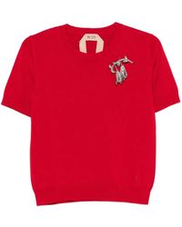 N°21 - Brooch-Detail T-Shirt - Lyst
