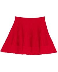 Maje - Pleated Knitted Mini Skirt - Lyst