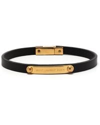 Saint Laurent - Leather And Gold-tone Bracelet - Lyst
