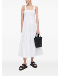 MICHAEL Michael Kors - Robe Mi-Longue En Popeline De Coton Stretch À Volants Superposés - Lyst