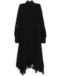 ERMANNO FIRENZE - Lace-Panelled Asymmetric Dress - Lyst