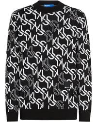 KARL LAGERFELD - Monogram-Pattern Sweater - Lyst