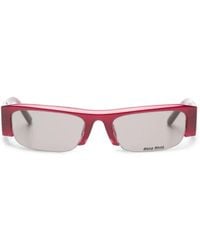 Miu Miu - Vedette Rectangle-Frame Sunglasses - Lyst
