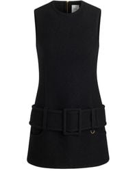 Patou - Vestido Corto Con Cinturón - Lyst
