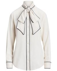 Ralph Lauren - Blouse À Col Noué - Lyst