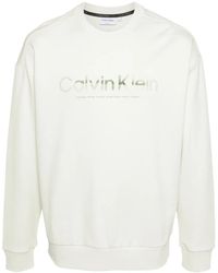 Calvin Klein - Logo-Print Organic Cotton Sweatshirt - Lyst