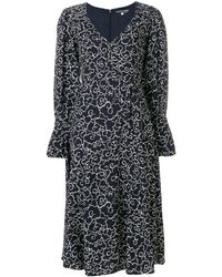 ALEXACHUNG Clouds Print Longsleeved Dress - Blauw
