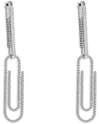 Off-White c/o Virgil Abloh - Crystal-Embellished Paperclip Earrings - Lyst