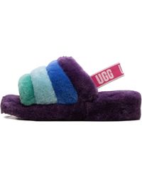 UGG - Fluff Yeah Gestreepte Slippers - Lyst