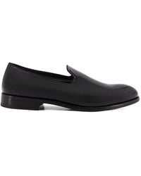 Doucal's - Logo Patent Leather Loafers - Lyst