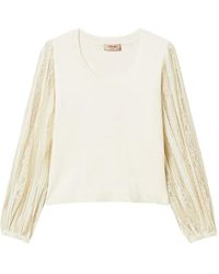 Twinset - Jumper With Lace Sleeves - Lyst