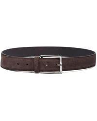 Canali - Rectangular-Buckle Suede Belt - Lyst