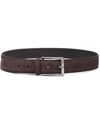 Canali - Rectangular-Buckle Suede Belt - Lyst