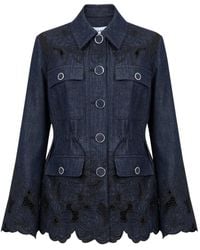 Veronica Beard - Kiki Embroidered Chambray Jacket - Lyst