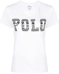 Polo Ralph Lauren - Sequin Logo Detail T-shirt - Lyst