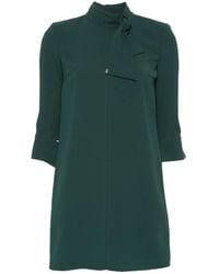 Elisabetta Franchi - Bow-Detail High-Neck Mini Dress - Lyst