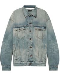 Balenciaga - Distressed Detail Denim Jacket - Lyst
