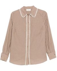 ViCOLO - Lace-Trim Checked Shirt - Lyst
