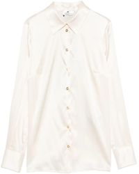 Elisabetta Franchi - リボンディテール サテンシャツ - Lyst