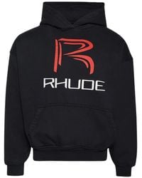 Rhude - Logo-Print Hoodie - Lyst