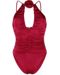 Noire Swimwear - Badpak Met Bloemenpatch En Ruches - Lyst