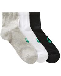 Benetton - Ribbed-Knit Logo-Embroidered Socks Pack (Set Of Three) - Lyst