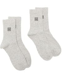 TOTEME - Monogram-Embroidered Socks (Pack Of Two) - Lyst