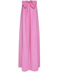 Oscar de la Renta - Bow-embellished Long Strapless Dress - Lyst