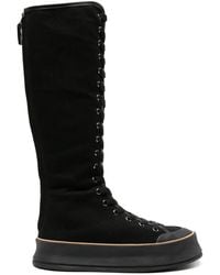 Max Mara - Canvas Lace-Up Boots - Lyst