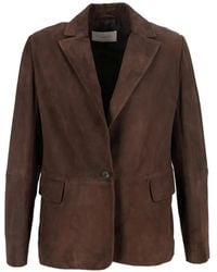 Antonelli - Suede Notched-Lapels Jacket - Lyst
