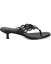 MICHAEL Michael Kors - Logo-Cutout Kitten-Heel Sandals - Lyst