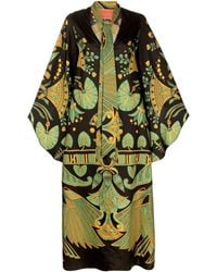 La DoubleJ - Magnifico Printed Silk-twill Midi Dress - Lyst