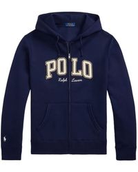 Polo Ralph Lauren - Logo-Embroidered Zip-Up Hoodie - Lyst