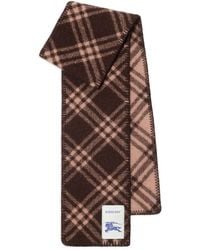 Burberry - Check-Pattern Wool Scarf - Lyst