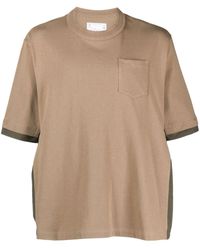 Sacai - Colour-block Cotton T-shirt - Lyst