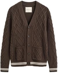 GANT - Cardigan En Maille Torsadée - Lyst