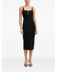 ARMANI EXCHANGE - Zip-Front Midi Dress - Lyst