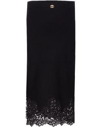 Twinset - Elasticated Lace-Trimmed Skirt - Lyst