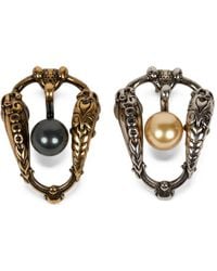 Etro - Earrings With Pearl Bead And Animal Buckle - Lyst