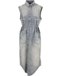 DIESEL - Denim Midi-Jurk Met Trekkoord - Lyst