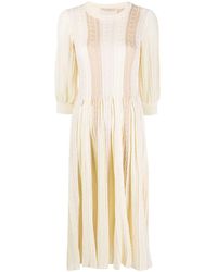 Marco De Vincenzo Kabelgebreide Jurk - Wit