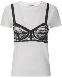 VAQUERA Bra-Printed T-Shirt in Grey | Lyst UK