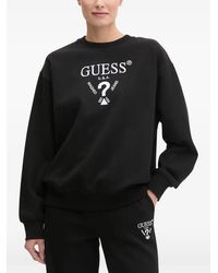 Guess - Logo-Embroidered Crew-Neck Sweatshirt - Lyst